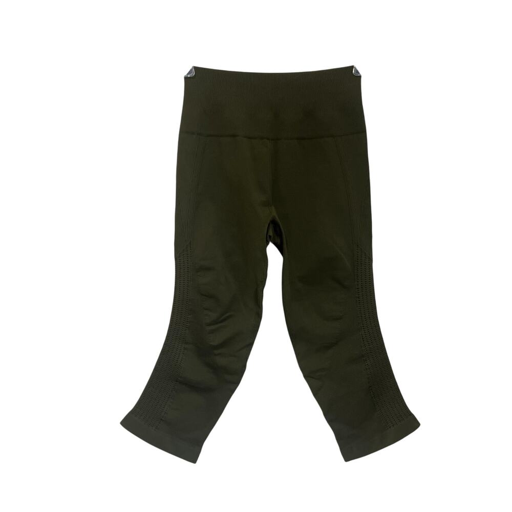 Lululemon Cropped Leggings Olive Green Size 0/2 Seamless Stretch Athletic